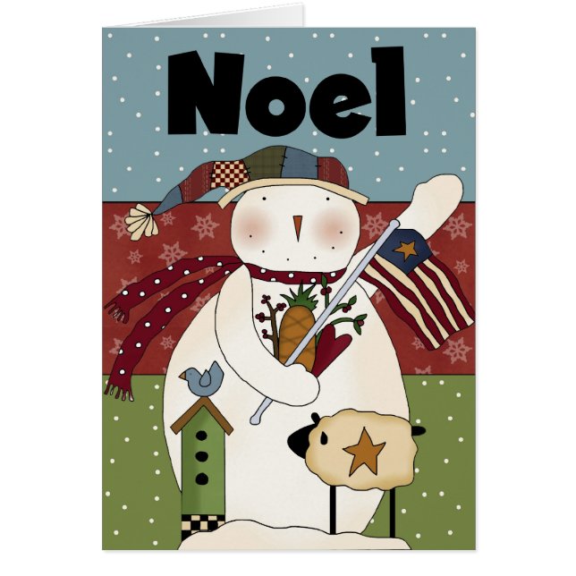 Noel Snögubbe Card Hälsningskort (Framsidan)