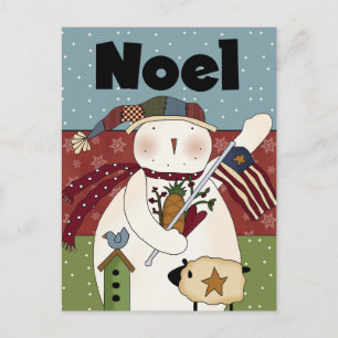 Noel Snögubbe Card Helg Vykort