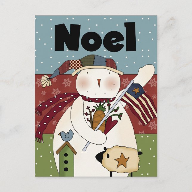 Noel Snögubbe Card Helg Vykort (Framsida)