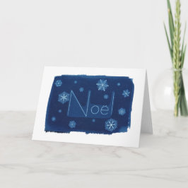 Noël Snowflake tomma Cyanotype Helgkort