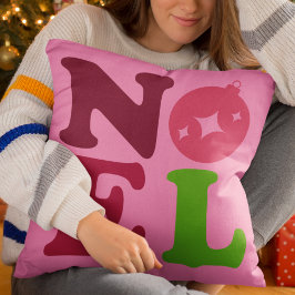 Noel Söt Festiv Retro Jul Rosa Grön Kudde