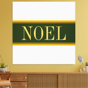 NOEL Söt Forest Grönt  White jul Rand Canvastryck