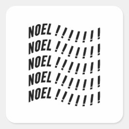 Noel Typography Fyrkantigt Klistermärke