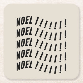 Noel Typography Underlägg Papper Kvadrat