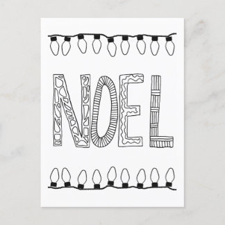 NOEL-vykort för färgning av Roligt Vykort