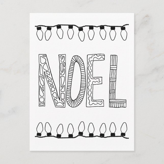 NOEL-vykort för färgning av Roligt Vykort (Framsida)