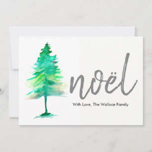 Noël, Watercolor Julgran, Helgdag Julkort