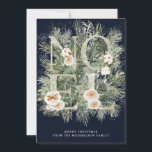 Noel Winter Gräs botaniskt julkort Snö<br><div class="desc">Noel är utskrivet i silver glitter brev som är förskönat med vita blommor. De är inkapslade i grenar på vintern gräs som är inpassade med snö. Två linjer vit text visas nedan och du kan anpassa ditt meddelande. Den mörk blått bakgrunden gör att de kan hoppa över verkligen.</div>