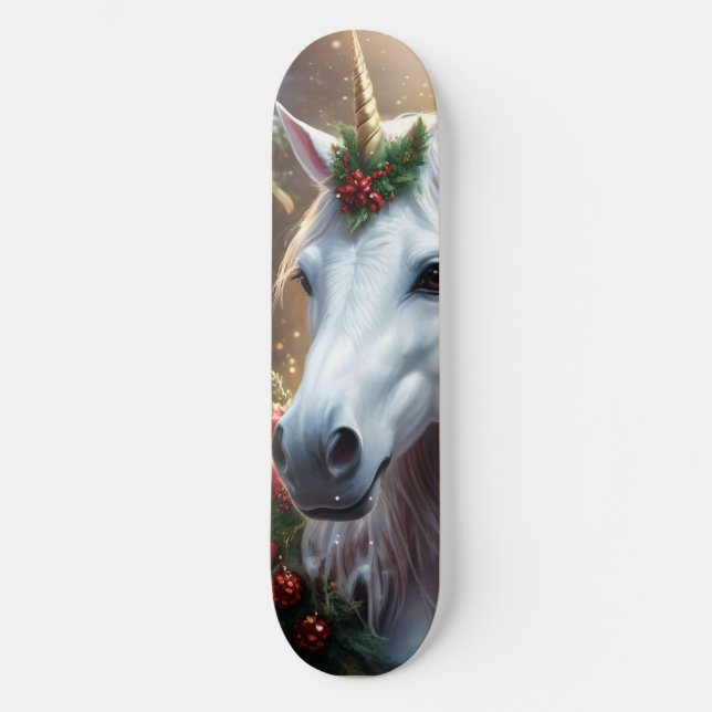 “Noels enhörning” Mini Skateboard Bräda 18,5 Cm (Framsida)