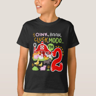 Nöff Bää Mu Jag är 2 Gårdsdjur 2-års Födelsedag Tv T Shirt