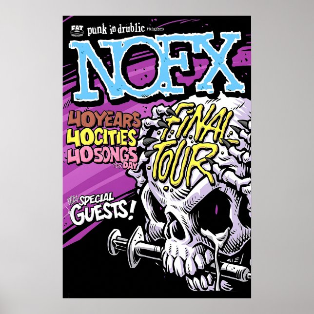 NOFX Final Tour REPRODUCTION Gig Poster Matt  Kons (Framsidan)