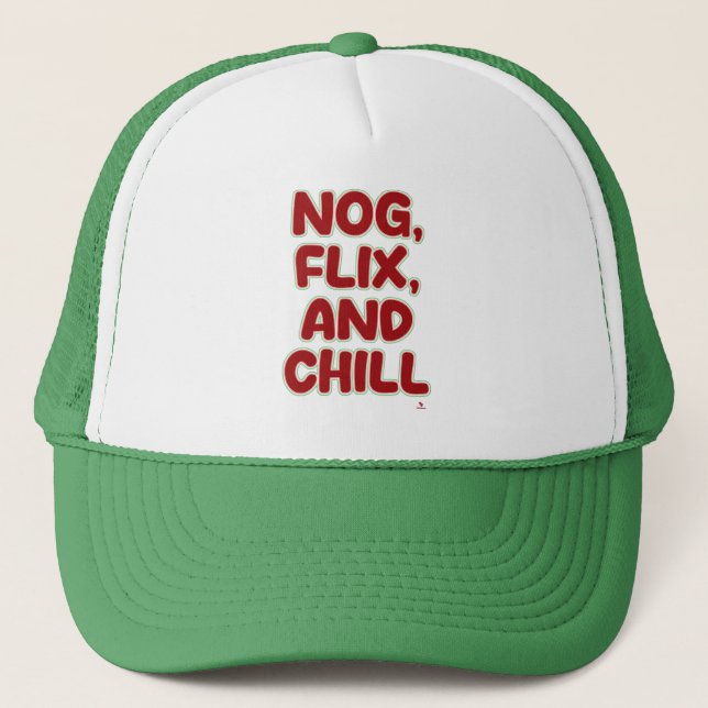 Nog Flix and Chill Funny Christmas Joy Motto Keps (Framsida)