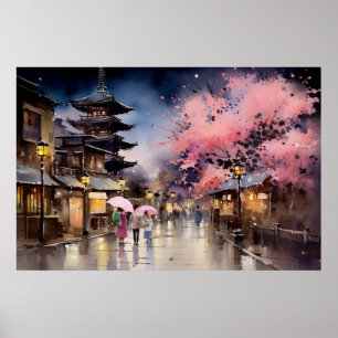 Nogfall i Gion - Art Print Collection Poster