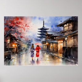 Nogfall i Gion - Art Print Collection Poster
