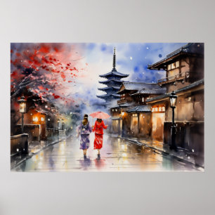 Nogfall i Gion - Art Print Collection Poster