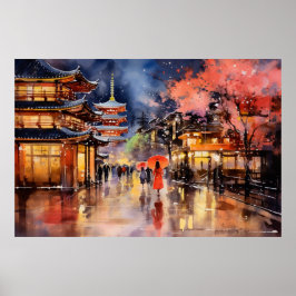 Nogfall i Gion - Art Print Collection Poster