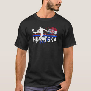 Nogomet Hrvatska Kroatiens fotboll och Kroatiens F T Shirt