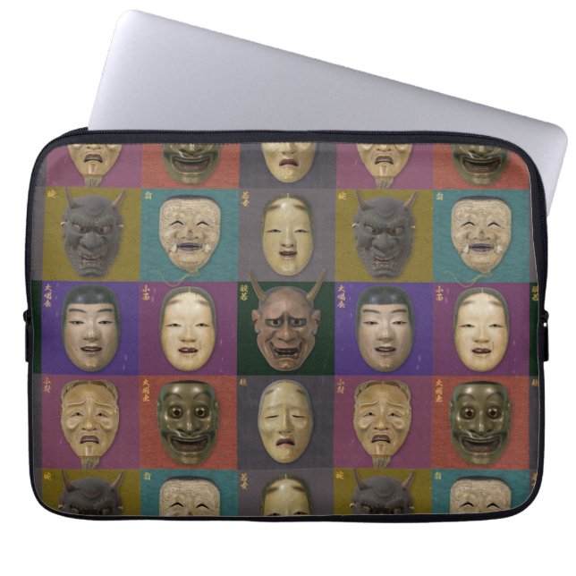 Noh masksamling laptop fodral (Framsidan)