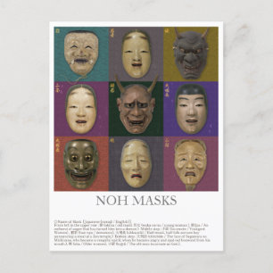Noh masksamling vykort