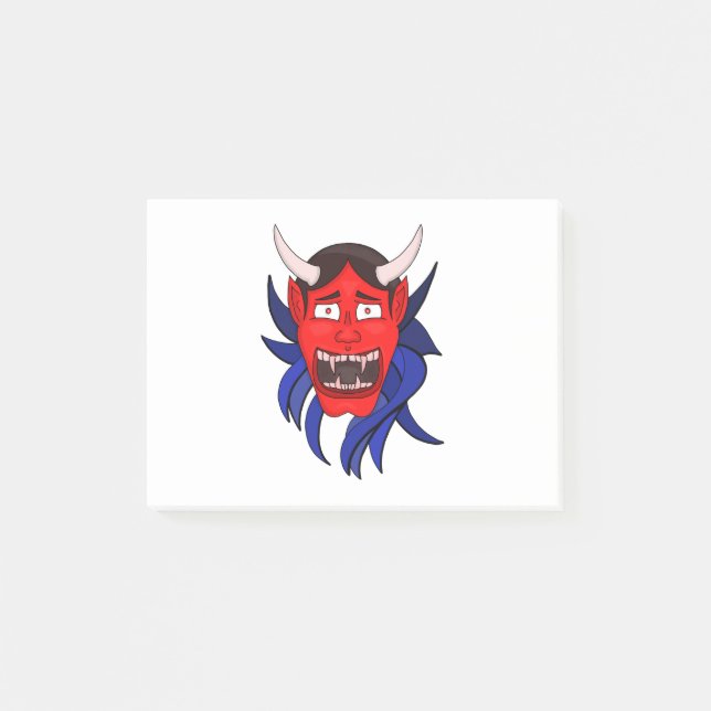Noh Theater Hannya Japanska Post-it Block (Framsida)