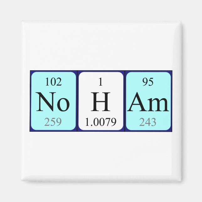 Noham Periodisk bord namn magnet (Framsidan)