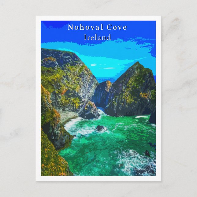 Nohoval Cove Kork Ireland Retro Stil Vykort (Framsida)