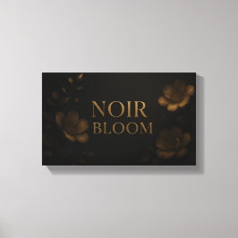 Noir Bloom Elegant Floral Konst | Guld och Svart M Canvastryck