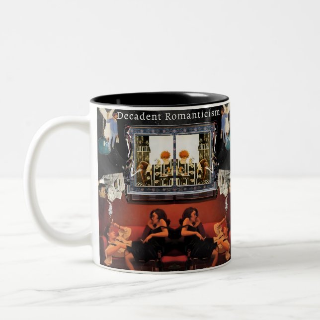 Noir Collage Mug –Dialogue Over Coffee Två-Tonad Mugg (Vänster)