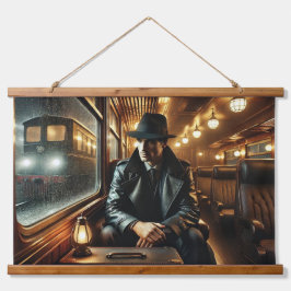 Noir-detektiv på en Rainy Tåg Journey
