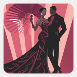 NOIR ELEGANCE-RED #1 FYRKANTIGT KLISTERMÄRKE