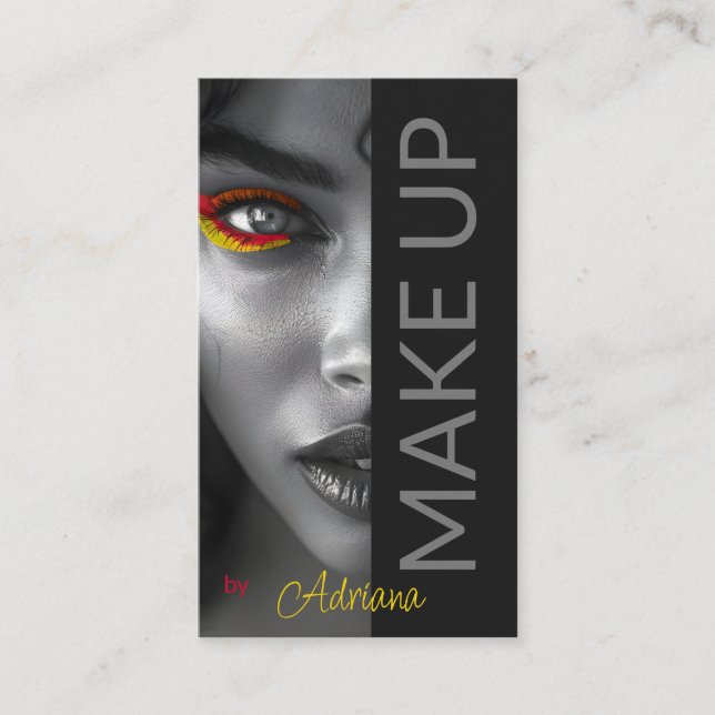 Noir Elegance: Sophisticated Makup artist Visitkort (Framsida)