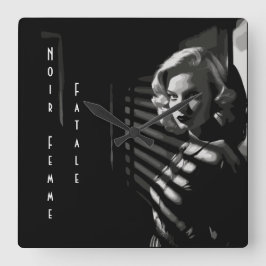 Noir Femme Fatale Fyrkantig Klocka