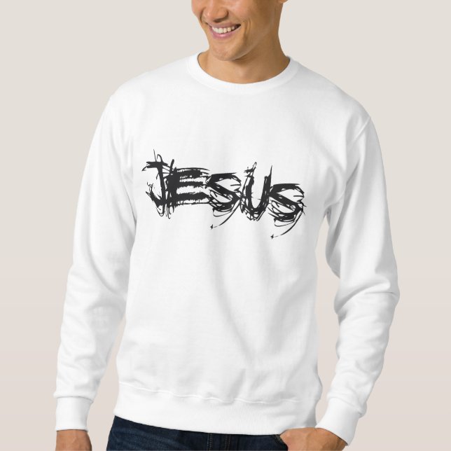 Noir Jesus skrapa Lång Ärmad Tröja (Framsida)