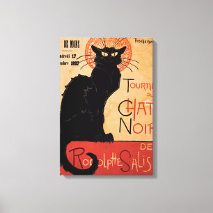 Noir kanvastryck för vintageart nouveauchatta