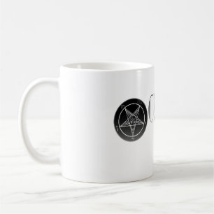 Noir kyrka av muggen för vit för Satan Kaffemugg
