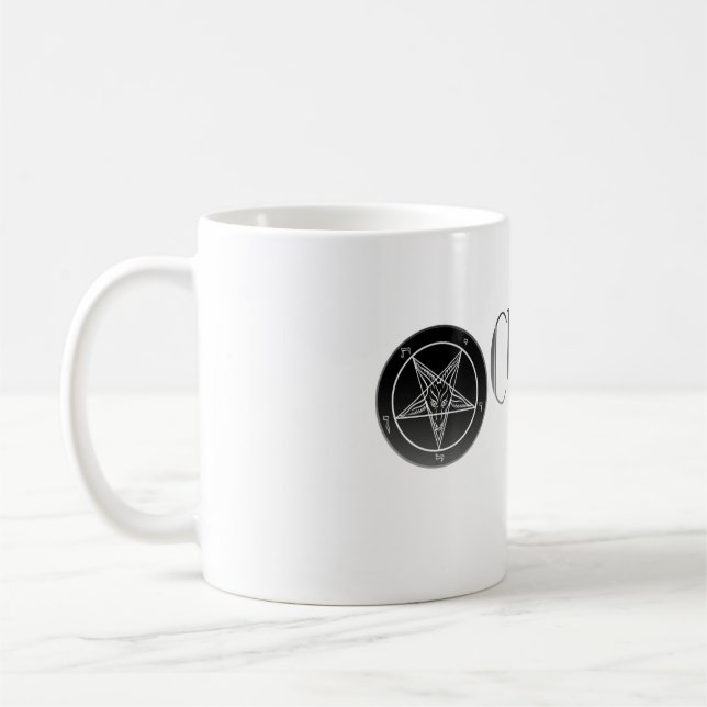 Noir kyrka av muggen för vit för Satan Kaffemugg (Vänster)
