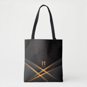 Noir och Guld Abstrakt Tapet Tote Bag Tygkasse