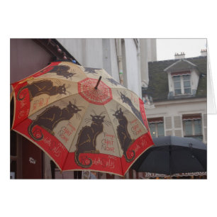 Noir paraply Montmartre för chatta Hälsningskort
