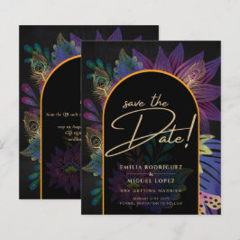 Noir Peacock Jewel Tones Blommigt Bröllop
