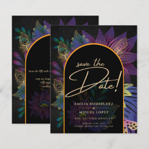 Noir Peacock Jewel Tones Blommigt Bröllop