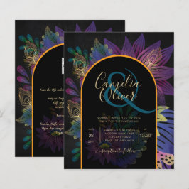 Noir Peacock Jewel Tones Blommigt Bröllop