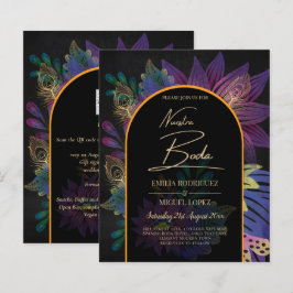 Noir Peacock Jewel Tones Blommigt Bröllop