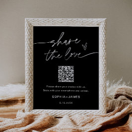 NOIR Share the Love Bröllopsfoto QR-kod Poster
