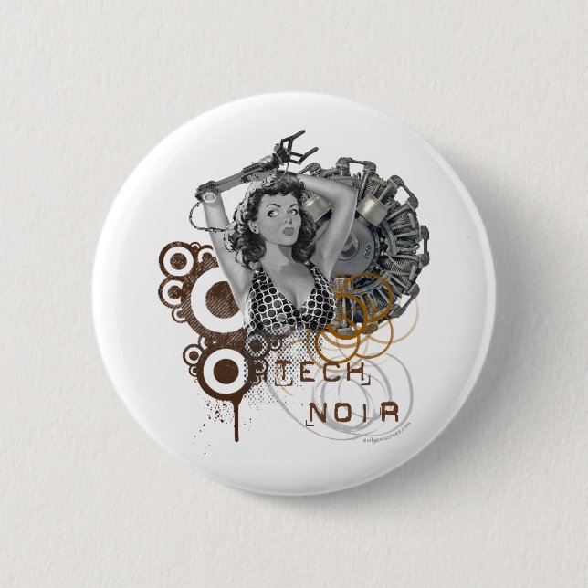 Noir skräp- steampunkdame för Tech Knapp (Framsida)