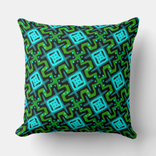 Noir. sur för bleu för vert för Coussin Kudde