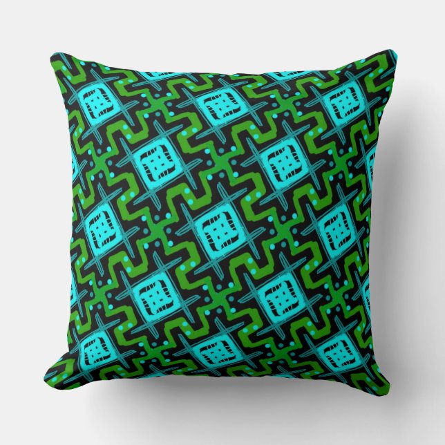 Noir. sur för bleu för vert för Coussin Kudde (Framsida)