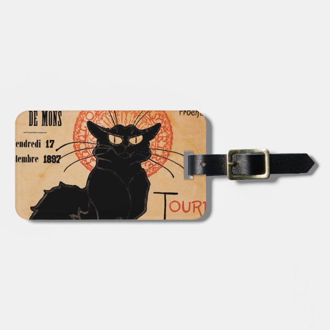 Noir vintageart nouveauchatta bagagebricka (Horisontell Framsida)