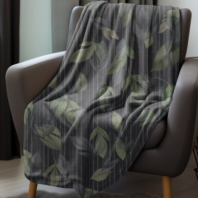 Noir Woven Löv och Rand Fleecefilt (Skapare uppladdad)