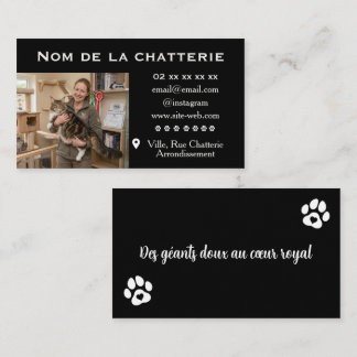 Noire Personnalisée Chatterie de Maine Coon Visitkort