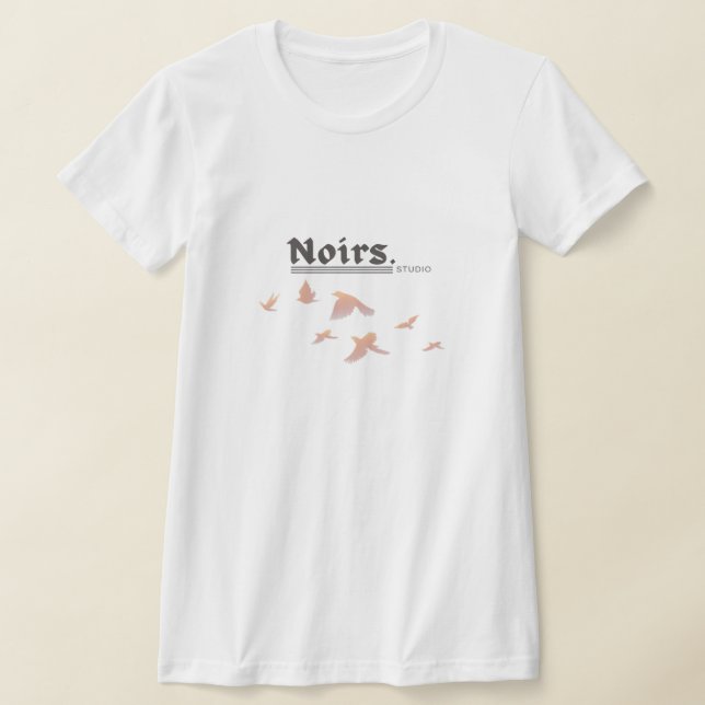 Noir's Studio Elegant Birds Grafisk T-Shirt (Laydown)
